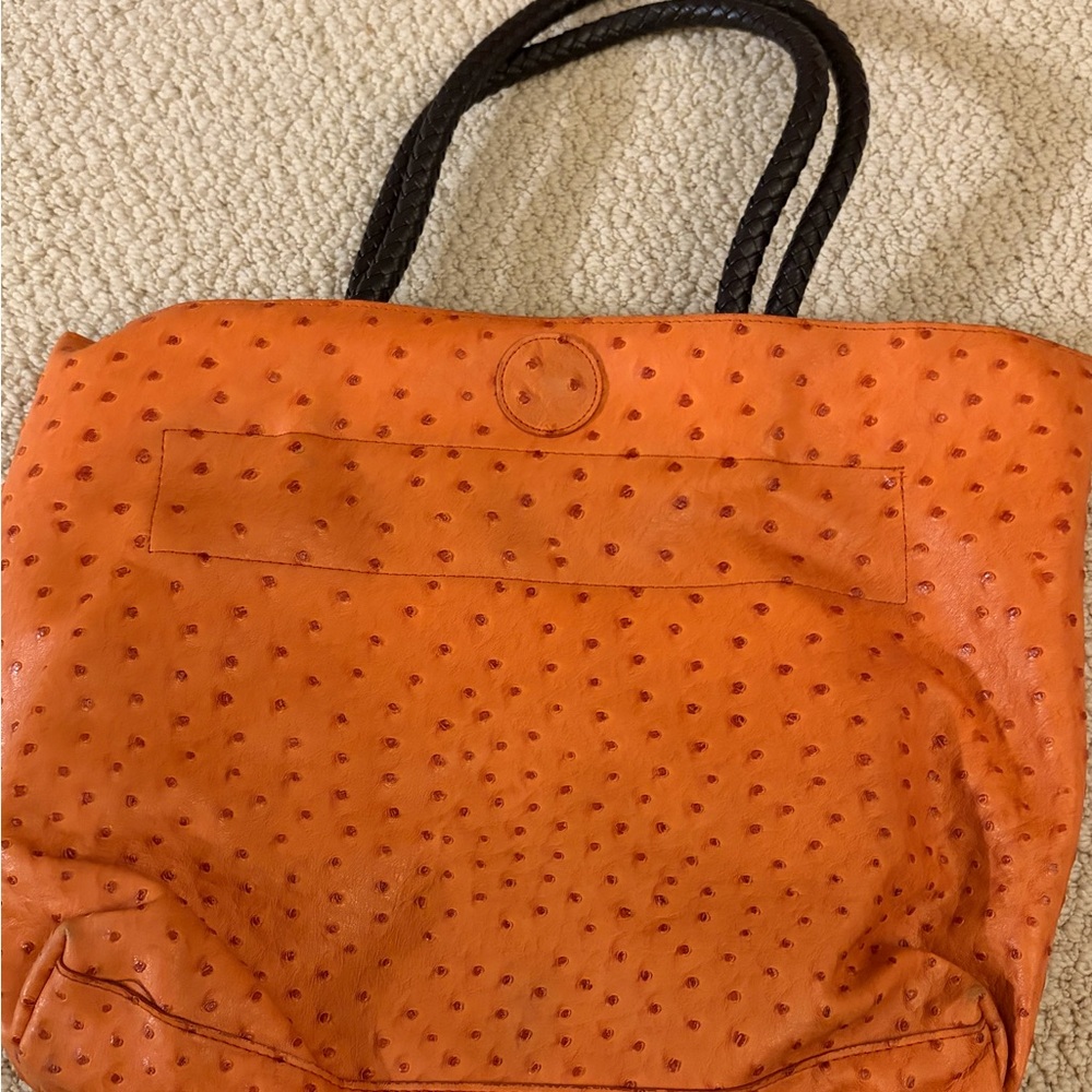 Orange Textured Women's Bag